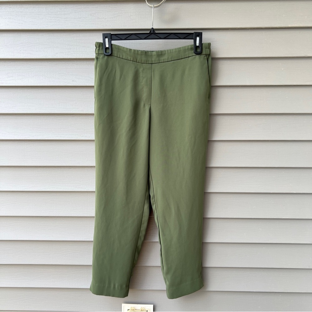 J.Crew Jamie Tapered Leg Elastic Waist Pants Women’s Size 14 Olive Green - Picture 3 of 16